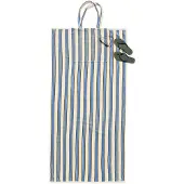 HEMA 2-in-1 Strandlaken En Tas Velours Strepen Blauw (blauw)