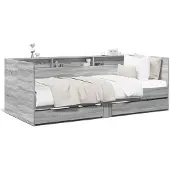 vidaXL Slaapbank met lades zonder matras 90x200 cm grijs sonoma eiken