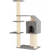 vidaXL Kattentoren met sisal krabpalen Lichtgrijs 183 cm
