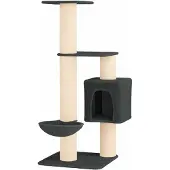 vidaXL Kattentoren met sisal krabpalen Donkergrijs 137 cm