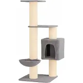 vidaXL Kattentoren met sisal krabpalen Lichtgrijs 137 cm