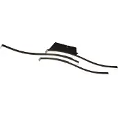 Reality LED-plafondlamp Route, zwart, Woon-/ Eetkamer, metaal, Modern, LED plafondlamp