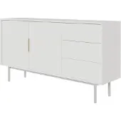 Selsey Komoda Viviaro - 154 cm Wit - tweedeurs met drie lades