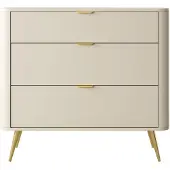 Selsey Oval - Dressoir met drie lades 92 cm - Beige