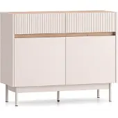 Selsey Dunea – Dressoir 2-deurs met 2 laden, Kasjmier grijs/eikenlook, 104 cm