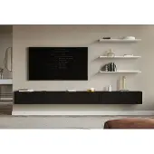 Selsey TV-meubel Vesper zwevend 300 cm | mdf zwart 302.39999389648438x28.5x31.600000381469727 cm tv-meubels | NADUVI