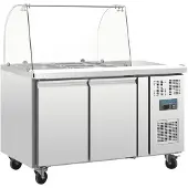 Polar Gekoelde Saladette met Glazen Opzetvitrine 2-deurs (90 tot 150 cm)