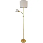 Naeve Vloerlamp Filomena, crème / amber, Woon-/ Eetkamer, metaal, vloerlamp