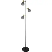 Näve Vloerlamp Lindita, alu / grijs / zink, Woon-/ Eetkamer, Glas, vloerlamp