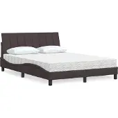 vidaXL Bed met matras "Hanko" stof donkerbruin 120x200 cm