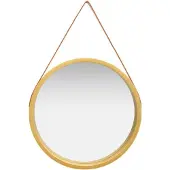 vidaXL Wandspiegel met band 60 cm goudkleurig