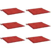 vidaXL Tuinstoelkussens 6 st 50x50x4 cm oxford stof rood