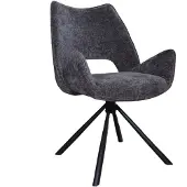 Lizzely Garden & Living SET DEAL: 6 stuks Eetkamerstoel draaibaar Kevin zwart eetstoel draaibare stoel zetel