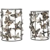 Mauro Ferretti bijzettafelset Farfalle, 2-delig, multicolor, afmetingen 41,3x55 cm en 35x50,3 cm