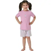 Schiesser Nachtkledij 'Girls World' beige / lichtblauw / lichtroze / wit