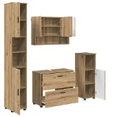 vidaXL Badkamermeubel Set 4 st Artisan Eiken 35 x 30 x 192 cm