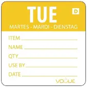 Vogue Oplosbare voedseletiketten daglabels dinsdag/geel Vogue, 250 stuks