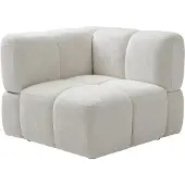 Vente-unique Hoekfauteuil in gestructureerde stof gebroken wit CARLIVI