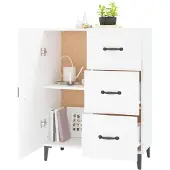 vidaXL Dressoir 69,5x34x90 cm bewerkt hout wit