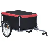 vidaXL Fietstrailer 65 kg zwart en rood