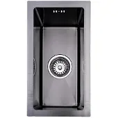 Lendo Online Spoelbak voor keuken 240x440x200mm (24x44x20cm) Zwart - Antraciet RVS - Roestvrij staal - Wasbak met waterafvoersysteem - Gootsteen + bevestigingshaken Binnenmaat 19x39cm