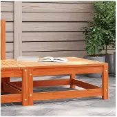 vidaXL Tuinvoetenbank 70x70x30 cm massief grenenhout wasbruin