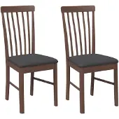 vidaXL Eetkamerstoelen met kussens 2 st massief hout rubber bruin