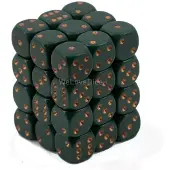 Chessex Opaque Dusty Green/goud D6 12mm Dobbelsteen Set (36 stuks)
