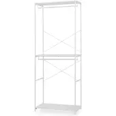 En.casa Open kledingkast Verdfjorg met 2 kledingroedes 200x80x40 cm wit []