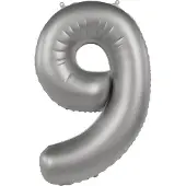 Folat - Folieballon Cijfer 9 Moonlight Silver - 86 cm