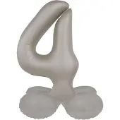 Folat - Staande folieballon Cijfer 4 Moonlight Silver - 41 cm