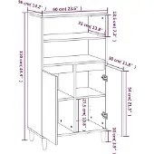 vidaXL Hoge kast 60x36x110 cm bewerkt hout wit
