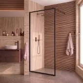 Saniclear Block douchewand mat zwart 120x200cm anti-kalk 8mm