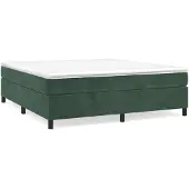 vidaXL Boxspring zonder matras fluweel donkergroen 140x220 cm