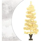 vidaXL Kunstkerstboom met verlichting en pot 120 cm PVC wit