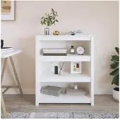 vidaXL Boekenkast 80x35x97 cm massief grenenhout wit