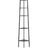 vidaXL Hoekkastje met 5 schappen 45,5x31,5x180 cm zwart