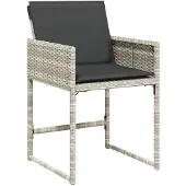 vidaXL 15-delige Tuinset met kussens poly rattan lichtgrijs