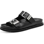 Tamaris Damen slippers, biologisch/huis, leer, zwart, maat 39 EU