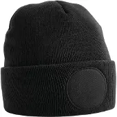 Beechfield Unisex Patch Beanie voor volwassenen (Zwart)