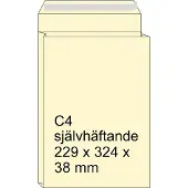Diversen Zakenvelop met balg crème 229 x 324 x 38 mm - C4 zelfklevend (125 stuks)