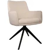 Lizzely Garden & Living SET DEAL: 4 stuks Eetkamerstoel draaibaar Nola gebroken wit eetstoel draaibare stoel zetel