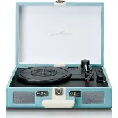 Lenco CLASSIC PHONO TT-110BUWH - Platenspeler met Bluetooth ontvangst en ingebouwde speakers - Blauw Wit