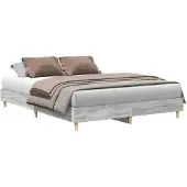 vidaXL Bedframe zonder matras 140x200 cm spaanplaat grijs Sonoma