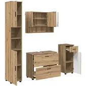 vidaXL Badkamermeubel Set 4 st Artisan Eiken 35 x 30 x 192 cm