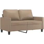 vidaXL Tweezitsbank 120 cm kunstleer cappuccinokleurig