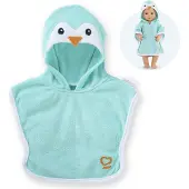 Corolle badcape babypop pinguin 36cm - poppenaccessoire blauw.