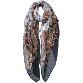 Juleeze Sjaal Dames Print 90x180 cm Zwart Rood Synthetisch