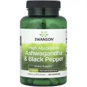 Swanson Health - Hoog Absorptie Ashwagandha & Zwarte Peper - 120 capsules