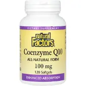 Natural Factors - Co-enzym Q10 100 mg, 120 zachte capsules